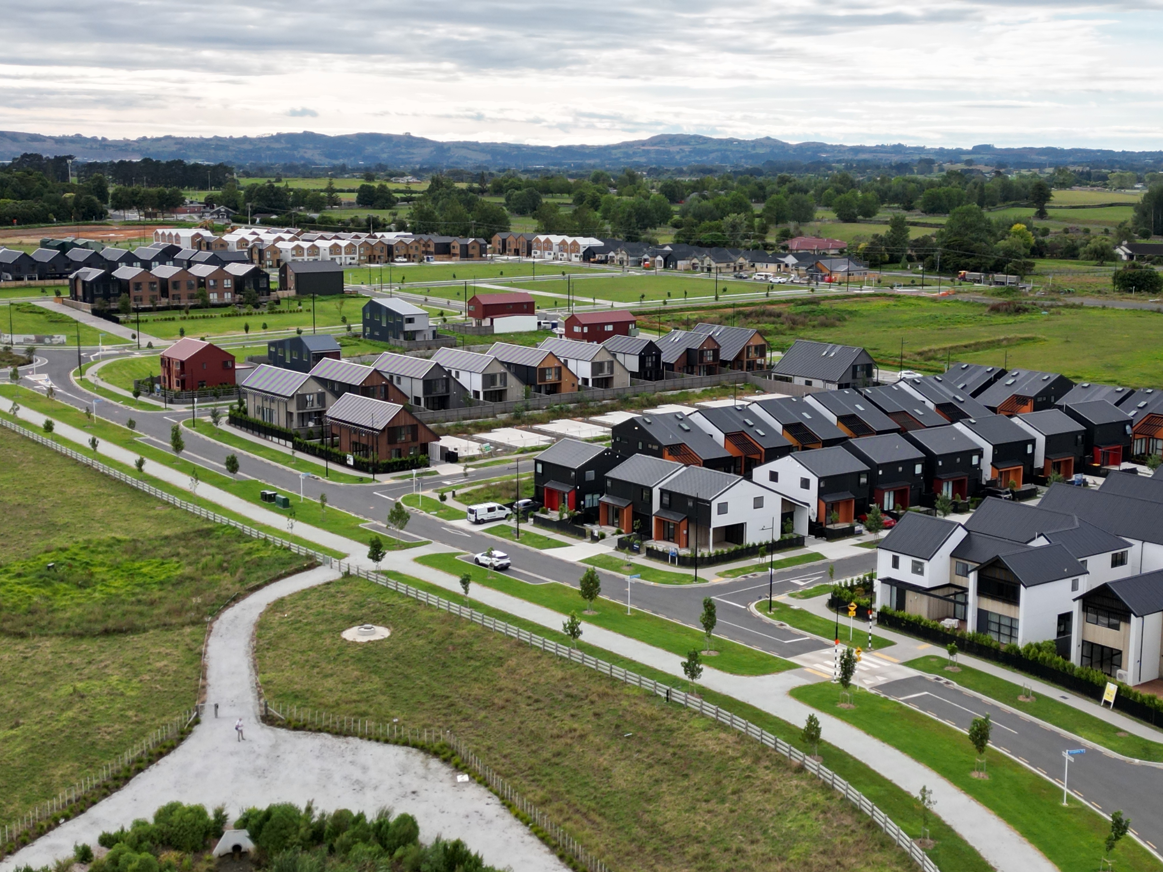 Aerial of a staged rural subdivision designed by Calthom Consultants